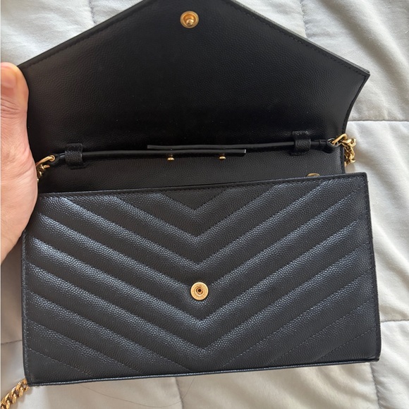 YSL Monogram Large Wallet on Chain in Grained Leather - Picture 7 of 7